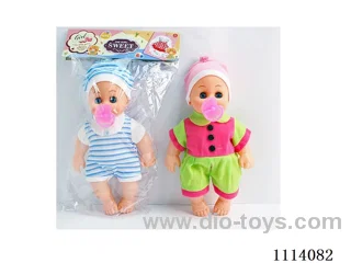 10 "23 cm 5 joint empty body bending foot live eye male fat child doll + pacifier +IC (AG13*2) two mixed