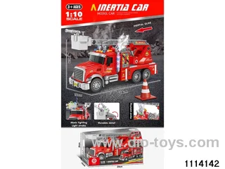 Sound and light fire ladder truck with spray