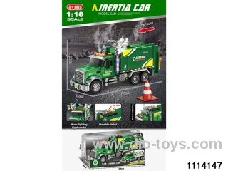 Sound and light rubbish truck with spray