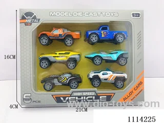 1:64 pull back alloy car 6PCS