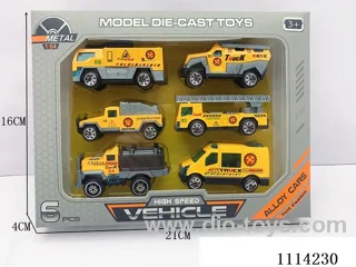 1:64 sliding alloy car 6PCS