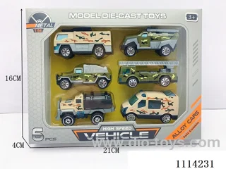 1:64 sliding alloy car 6PCS