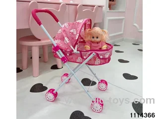 14 inch doll + baby stroller