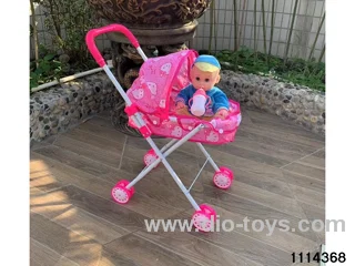 16 inch doll + baby stroller