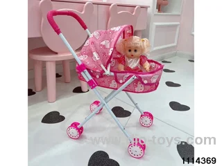14 inch doll + baby stroller