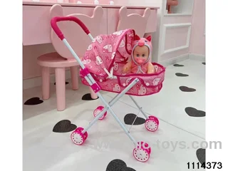 14 inch doll + baby stroller