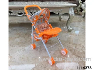 14 inch doll + Baby stroller + adjustable dining board
