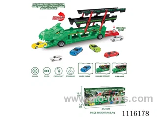 Dinosaur container truck +6 alloy scooters