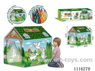 DIY Graffiti Dinosaur Tent Play House (with 12 colored pens)