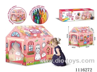 DIY Graffiti Princess Tent Play House (with 12 colored pens)