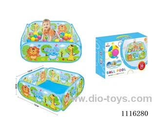 Cartoon Fun Zoo tent ball pool with 30 ocean balls