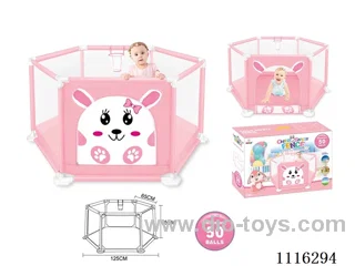 125CM printed rabbit children's pen with 50 ocean balls