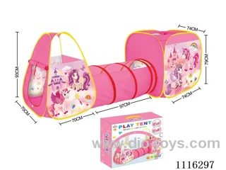 3-in-1 cartoon unicorn tent compound Tunnel Tube game house