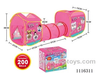 3 in 1 Surprise Doll Kids tent with 200 6CM ocean balls