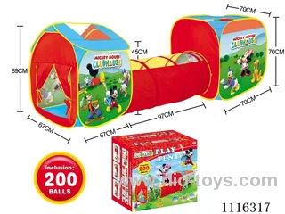 3 in 1 Disney Kids Tent with 200 6CM ocean balls