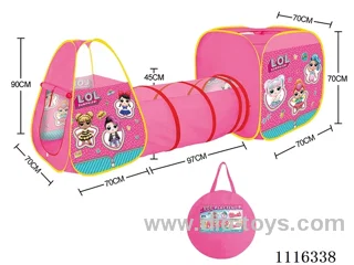 3-in-1 LOL Surprise Doll Tent Fit Tunnel Cone Play House