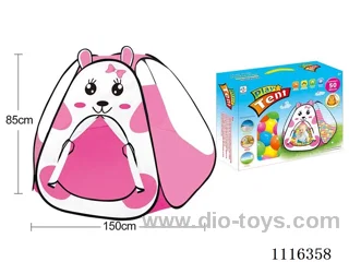 Cartoon rabbit 6-sided tent with 50 6CM ocean balls