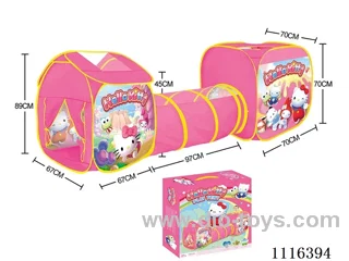 3-in-1 KT Cat Game House compound tunnel crawler tent