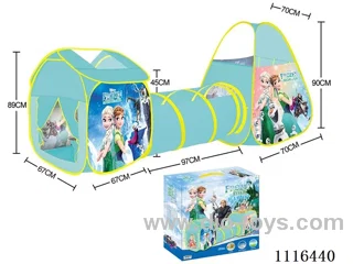 3-in-1 Frozen Playhouse combined Tunnel crawler tent