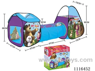 Three-in-one Martha and bear play house combined tunnel crawler tent