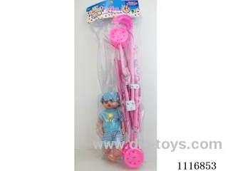 55CM plastic trolley with 13-inch male doll