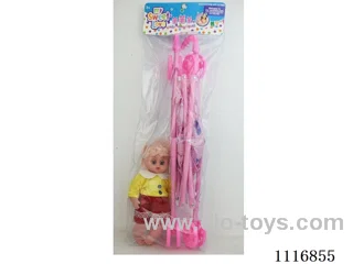 55CM plastic trolley with 13-inch girl doll