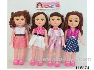 32cm Beautiful girl doll with light music PE card head bag