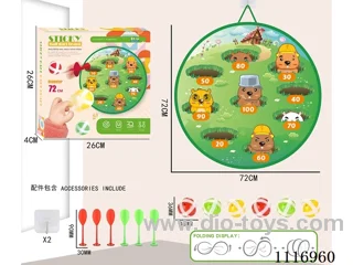 72CM collapsible sticky ball target +6 balls +6 darts