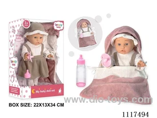 12 "vinyl doll with sleeping bag