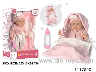 12 "vinyl doll with sleeping bag