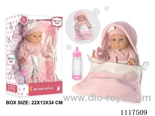 12 "vinyl doll with sleeping bag