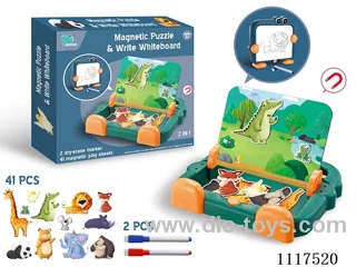 2-in-1 magnetic puzzle writing pad animal model