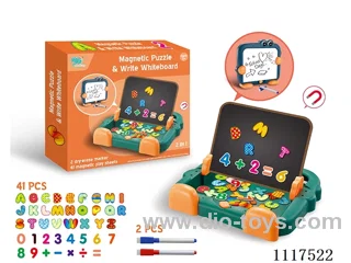 2-in-1 magnetic puzzle writing pad alphanumeric model