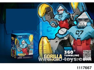 Stunt tumbling gorilla