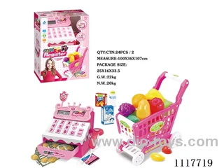Girls cash register + fruit cart