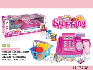 Cash register with fruit basket