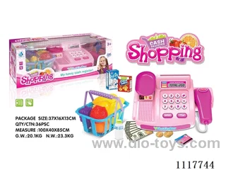 Cash register with fruit basket