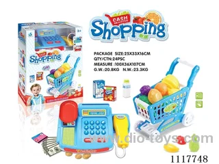 Cash register and fruit cart