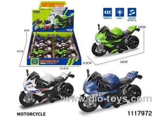 6pcs friction motorcycle with light/music，include 3*AG13
