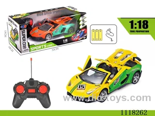 1:18 Lamborghini with top remote control race car open four doors (with horn remote control, charger, rechargeable battery)