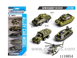 5 PCS Military Green (Alloy pull-back)