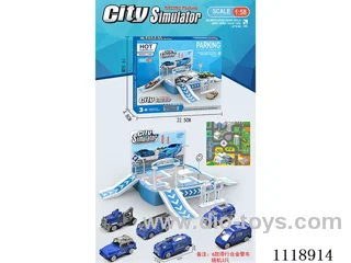 Parking lot (3 PCS taxi alloy police cars)