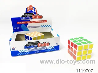 Three-stage completely enclosed Rubik's cube on white background