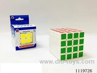 Four-step Rubik's Cube on white background