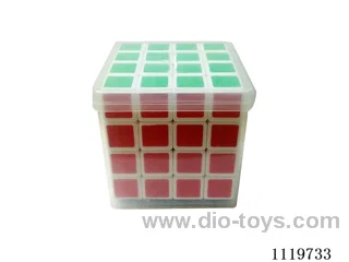 Four-step Rubik's Cube on white background