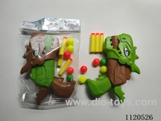 Two-color mixed EVA Ping Pong Dinosaur gun