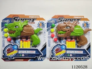 Two-color mixed EVA Ping Pong Dinosaur gun