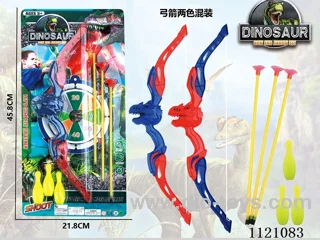 Dinosaur Bow Set Outdoor Suction Cup + Bowling Ball (Red and blue mixed)