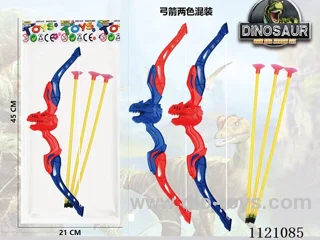 Dinosaur Bow Set Outdoor Suction Cup (Red and blue)