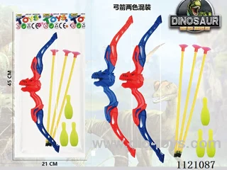 Dinosaur Bow Set Outdoor Suction Cup + Bowling Ball (Red and blue)